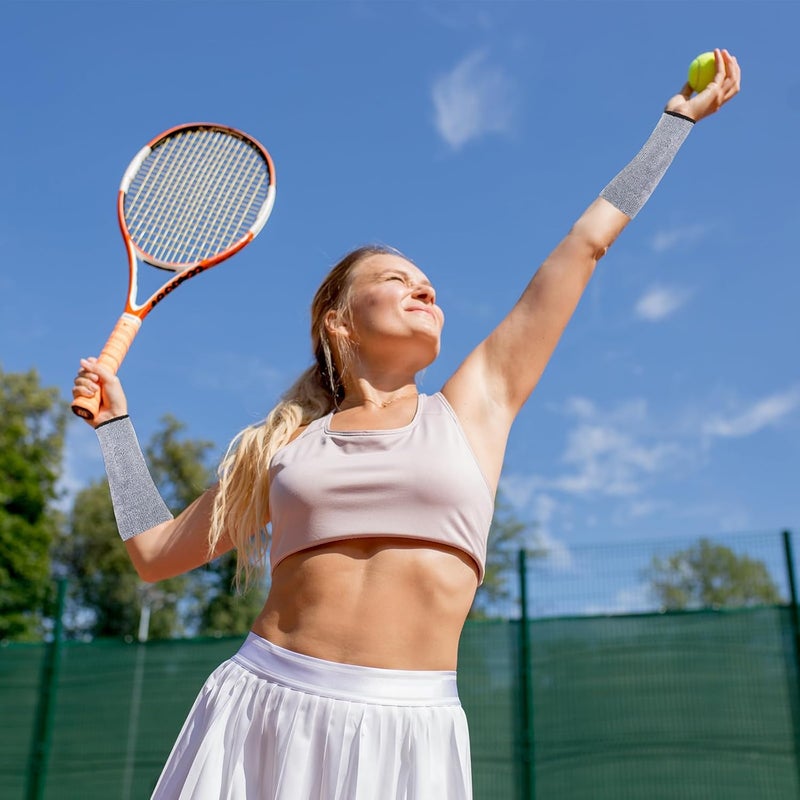 Arrowbash 4 Pcs 9'' Long Wristbands Sweatbands, Elastic Sport Wrist Bands for Sweat Men Women Football Soccer Baseball Basketball Yoga Tennis Running Outdoor Activity - Image 4